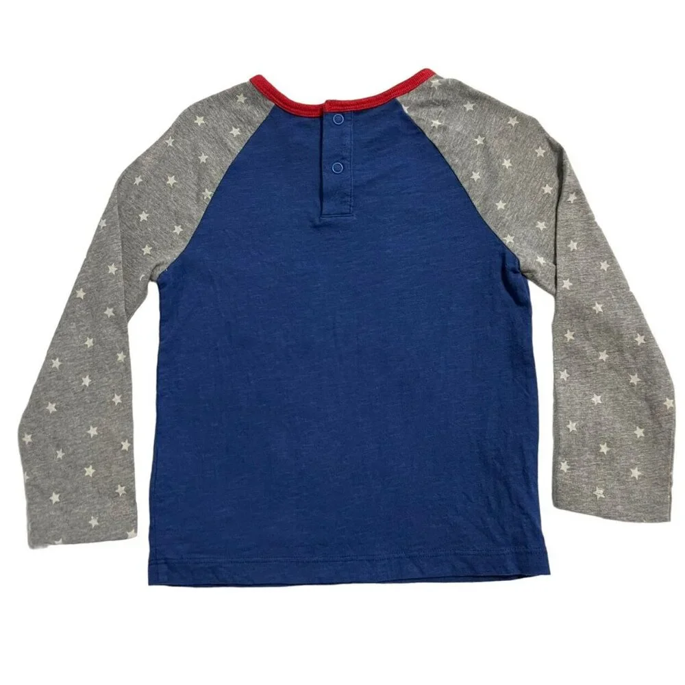 Baby Boden 2-3Y Rocketship Star Raglan Pocket Tee